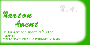 marton ament business card